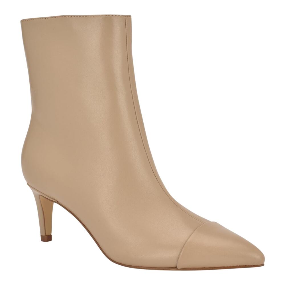 Calvin Klein Women's Gentley Leather Pointed Toe Booties Natural Size 7